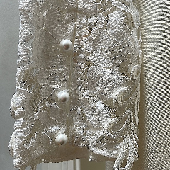 WEDDING BELLS! Jessica McClintock Ivory Lace Gown, new w tags, retail $388. - Picture 5 of 9